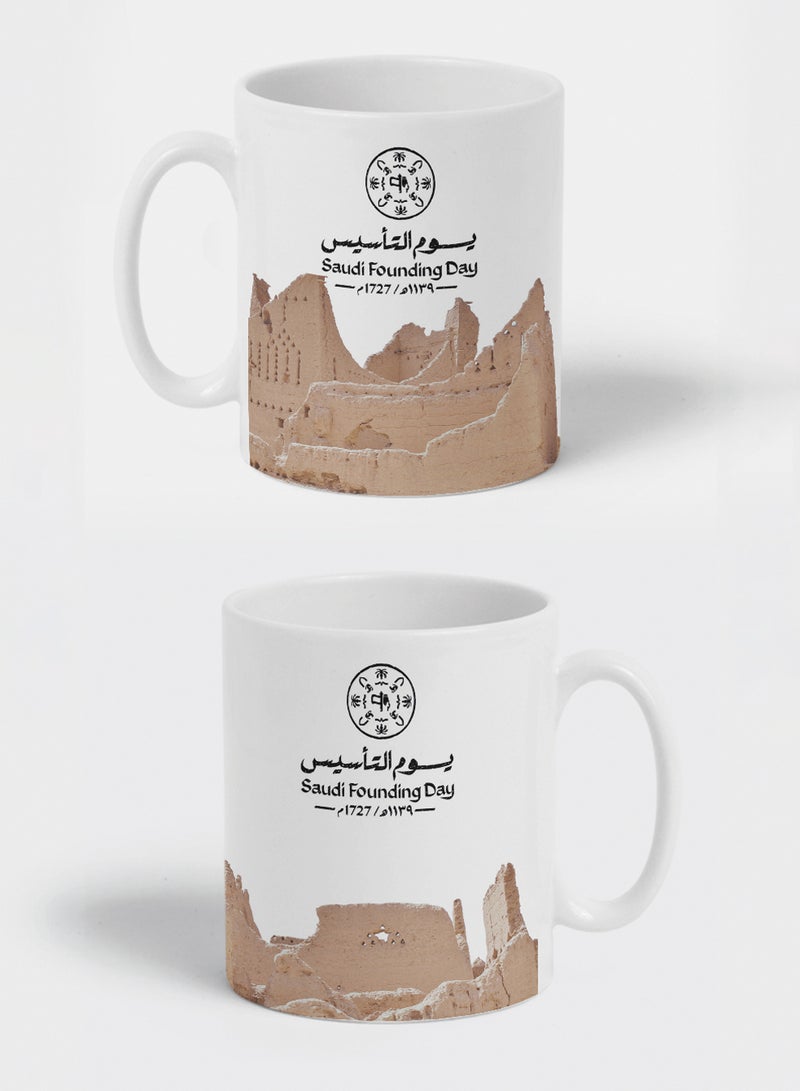 لوحة كوب ١١ أونصة من السيراميك لمناسبة يوم التأسيس السعودي - Image 3