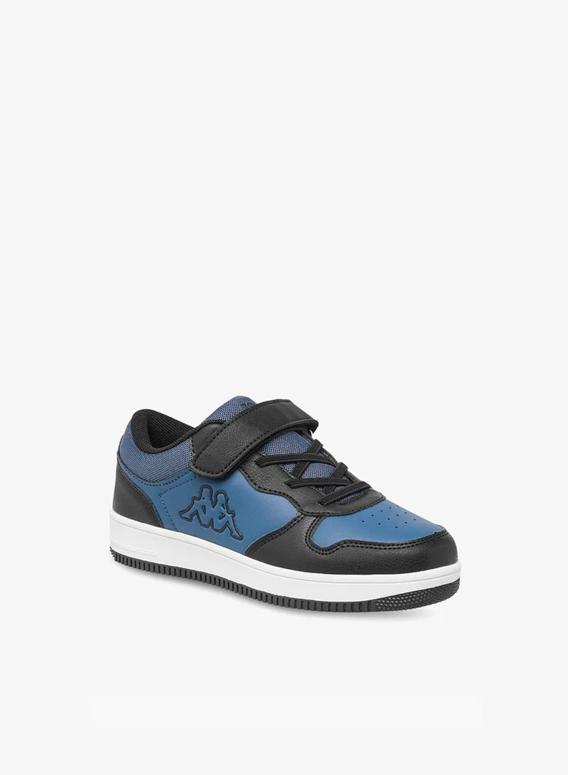 Kappa Boys' Colourblock Low Ankle Sneakers with Hook and Loop Closure