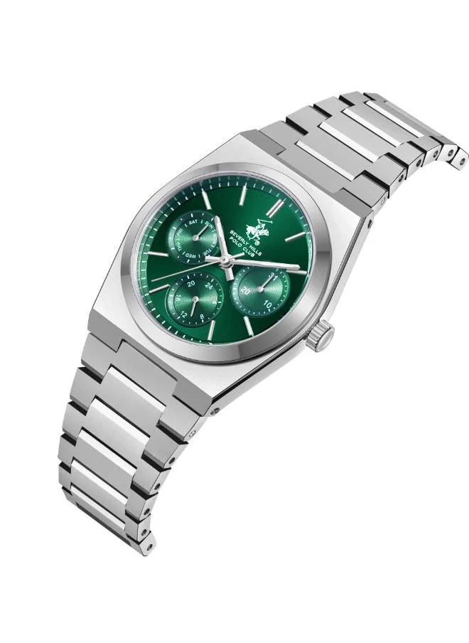 بيفرلي هيلز بولو كلوب BEVERLY HILLS POLO CLUB BP3754X.370 Women's Multi Function Display Watch & Metal Strap Silver