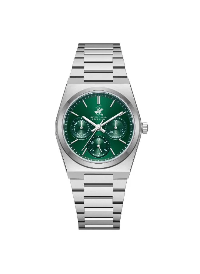 بيفرلي هيلز بولو كلوب BEVERLY HILLS POLO CLUB BP3754X.370 Women's Multi Function Display Watch & Metal Strap Silver