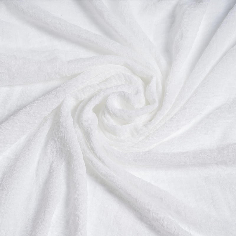 Nydotd Women Summer Cotton Linen Scarf Crinkle Long Beach Shawl Wrap hijab with Fringe (White, 71 x 35 Inch) - Image 2