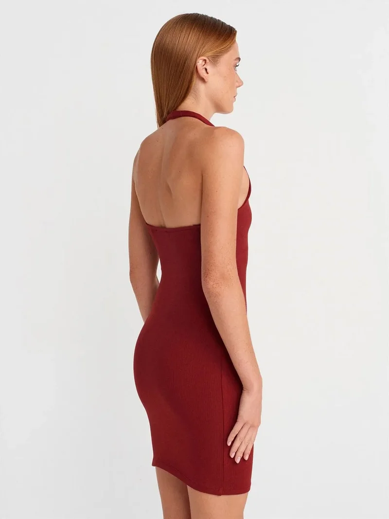 Dilvin Dilvin Ribbed Bodycon Mini Dress