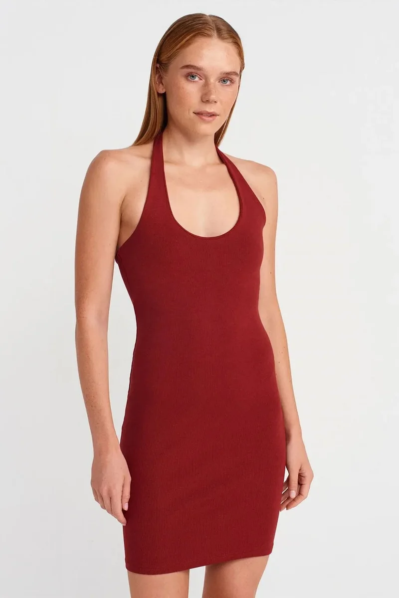 DILVIN Ribbed Bodycon Mini Dress