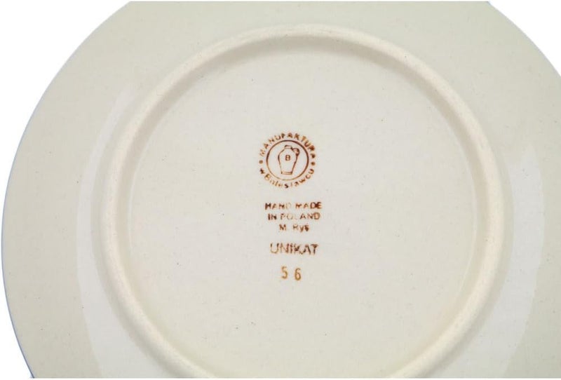 Polmedia Polish Pottery Authentic Polish Pottery Dessert Plate Signature UNIKAT in Wild Flower Bloom Design Handmade in Bolesawiec Poland  Certificate of Authenticity  - Image 4
