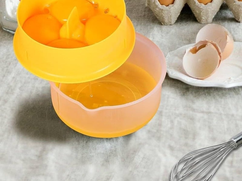 Practical Egg Cracker Egg Breaker and Separate Yolks from Whites with High Precision, with Filter Holes for Perfect Results in Preparing Desserts and Dishes Multi Color - Image 3