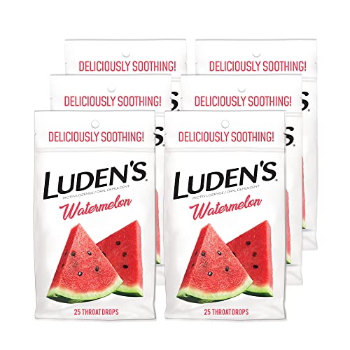 Ludens Watermelon Cough Throat Drops Pectin LozengeOral Demulcent 25Count per Pack 2Pack