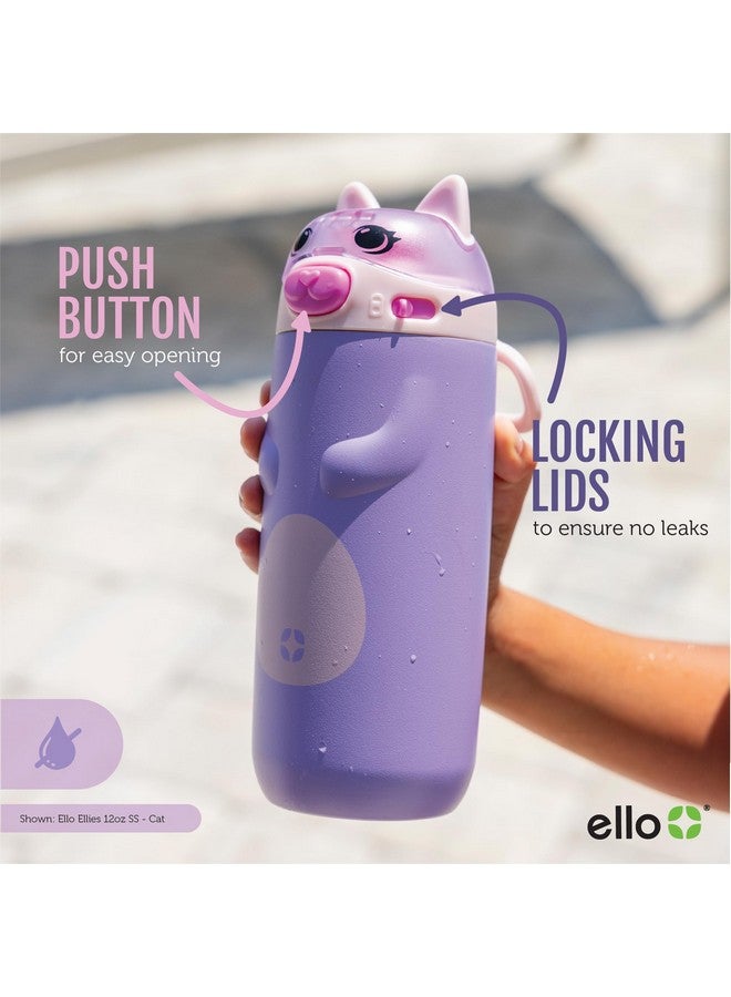 Ello Ellies 12oz Vacuum Insulated Stainless Steel Kids Water Bottle with Straw and Built-in Carrying Handle and Leak-Proof Locking Lid for School Backpack, Lunchbox and Outdoor Sports, Unicorn - Image 4
