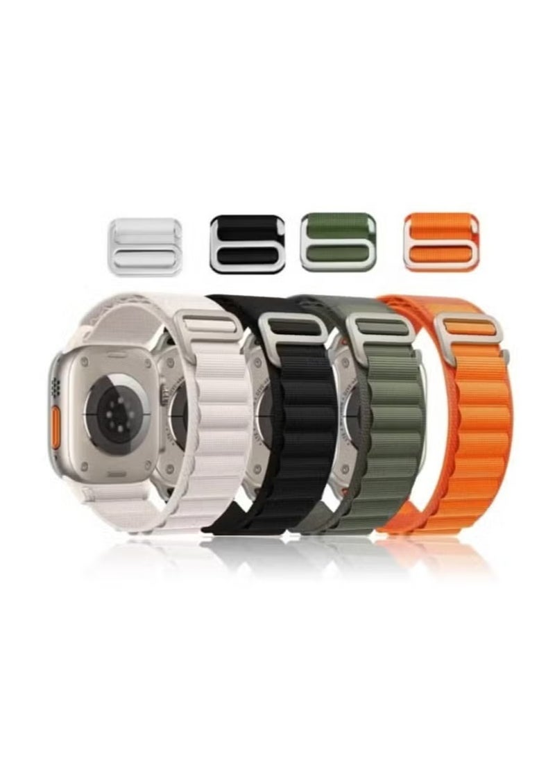 ELTRAZONE 4 Pc Alpine Loop Strap for iWatch 49mm 46mm 45mm 44mm 42mm, Replacement Nylon Alpine Loop G-Hook Band Compatible for Apple Watch Series Ultra 3 | Ultra 2 | Ultra | 10 9 8 7 SE 6 5 4 3 2 1 Multicolor - Image 1