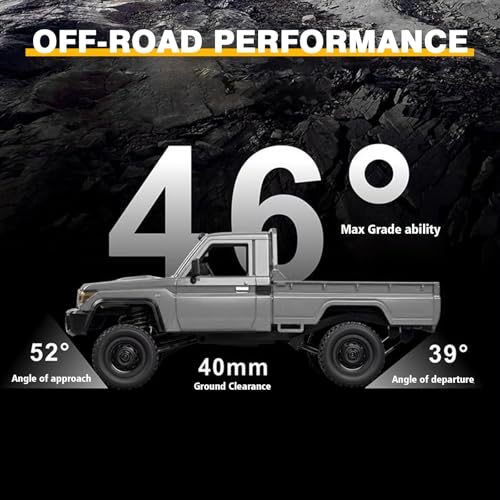 ARRIS Upgraded MN82 PRO LC79 RC Rock Crawler, 1/12 MNRC RC Crawler 4x4 Toyota LC79 Off Road RC Pickup Truck, 4WD 2.4GHz RC Climing Car RTF with LED Lights for Adults - Image 4