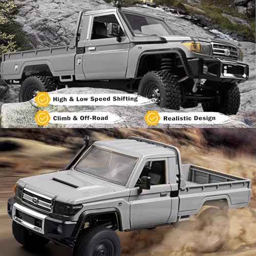 ARRIS Upgraded MN82 PRO LC79 RC Rock Crawler, 1/12 MNRC RC Crawler 4x4 Toyota LC79 Off Road RC Pickup Truck, 4WD 2.4GHz RC Climing Car RTF with LED Lights for Adults - Image 5