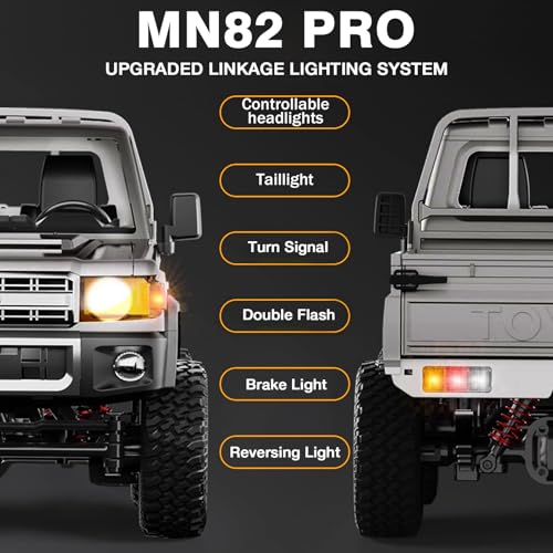 ARRIS Upgraded MN82 PRO LC79 RC Rock Crawler, 1/12 MNRC RC Crawler 4x4 Toyota LC79 Off Road RC Pickup Truck, 4WD 2.4GHz RC Climing Car RTF with LED Lights for Adults - Image 3