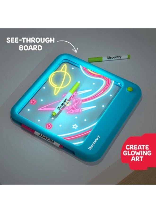 Discovery Discovery Neon Glow Tablet Light-Up Art Board STEM Toy  - Image 3