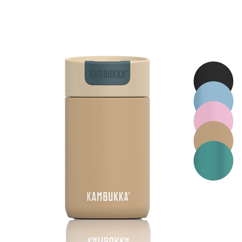 Kambukka Olympus 300ml  10oz Stainless Steel Travel Mug Thermal Insulated Coffee Mug for Hot and Cold Beverages LeakProof with NonSlip Base and Snapclean Technology  Latte