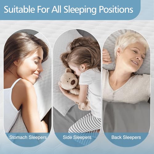 DUMOS Memory Foam Pillows for Sleeping, 1 Pack Bed Pillows for Adults with Washable Cover and Breathable Mesh, Gel Cooling Pillow for Back and Side Sleeper Support, White - Image 4