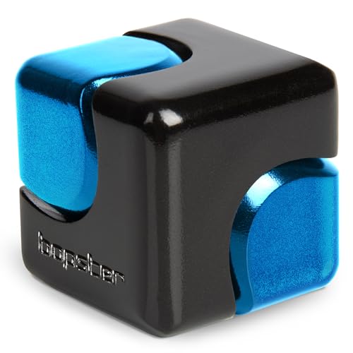 bopster Fidget Cube Spinner Anodised Metal Hand Spinner Sensory Stress Relief Toy for Kids Adults ADHD ADD Autism Ideal Gift Black and Blue - Image 5