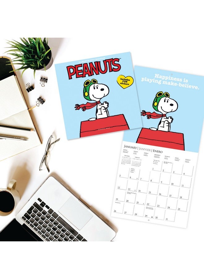 Graphique - 2025 Peanuts Mini Wall Calendar | 7” X 7” | Thick Paper | Home & Office Organizer | Large Monthly Grid | 3 Languages & Marked Holidays | 4 Month Preview Page For 2026 - Image 1