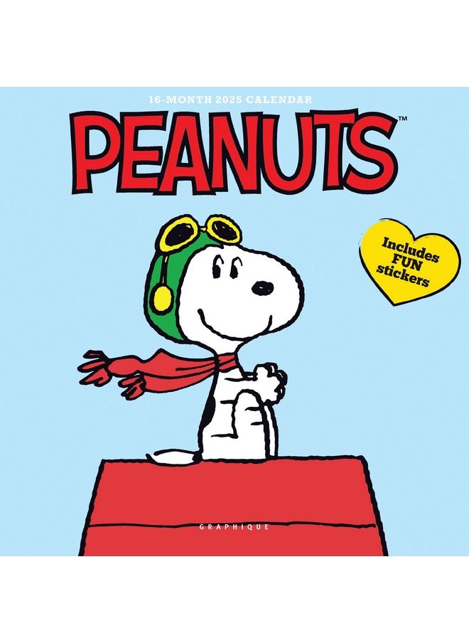 Graphique - 2025 Peanuts Mini Wall Calendar | 7” X 7” | Thick Paper | Home & Office Organizer | Large Monthly Grid | 3 Languages & Marked Holidays | 4 Month Preview Page For 2026 - Image 1