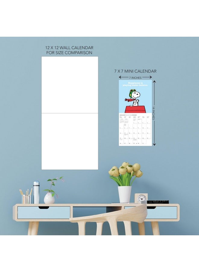 Graphique - 2025 Peanuts Mini Wall Calendar | 7” X 7” | Thick Paper | Home & Office Organizer | Large Monthly Grid | 3 Languages & Marked Holidays | 4 Month Preview Page For 2026 - Image 1