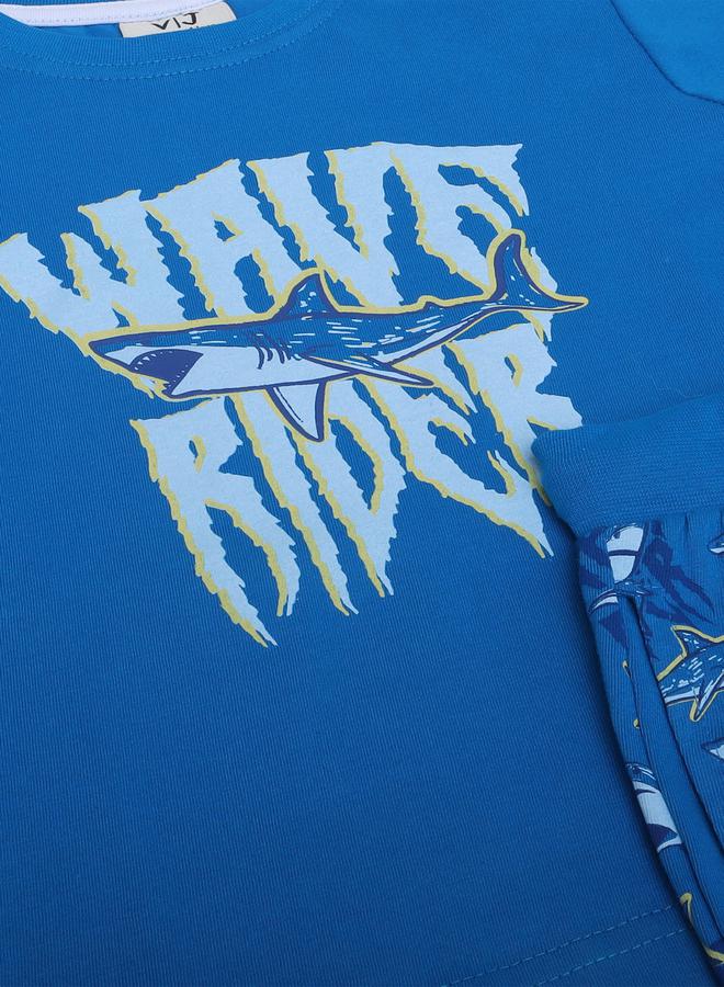 victor and jane Graphic Print T-Shirt and All-Over Printed Shorts Set - Image 4