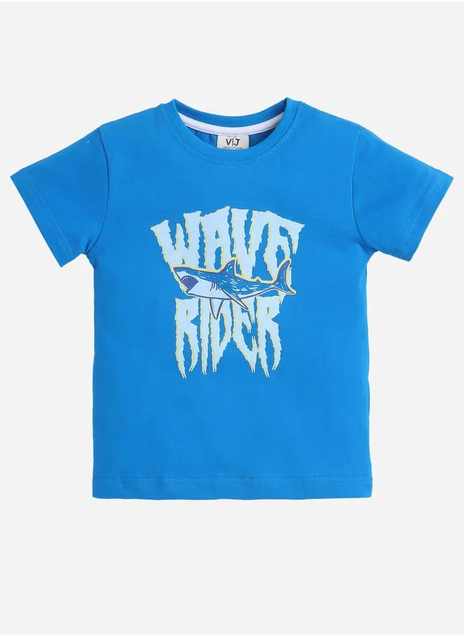 victor and jane Graphic Print T-Shirt and All-Over Printed Shorts Set