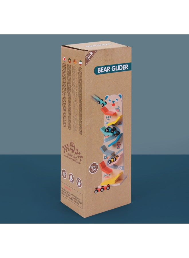 Fun Bear Glider Rolling Car للأطفال التعليمية بالقصور الذاتي سكوتر لعبة بكرة خشبية - اللون: 048 طائرة شراعية دوارة - Image 1