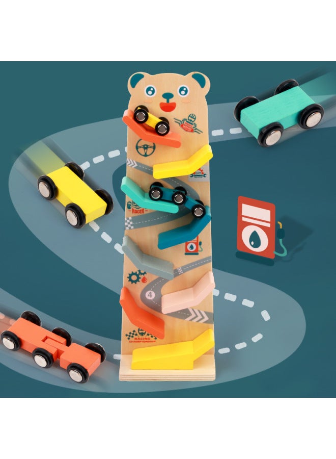 Fun Bear Glider Rolling Car للأطفال التعليمية بالقصور الذاتي سكوتر لعبة بكرة خشبية - اللون: 048 طائرة شراعية دوارة - Image 2