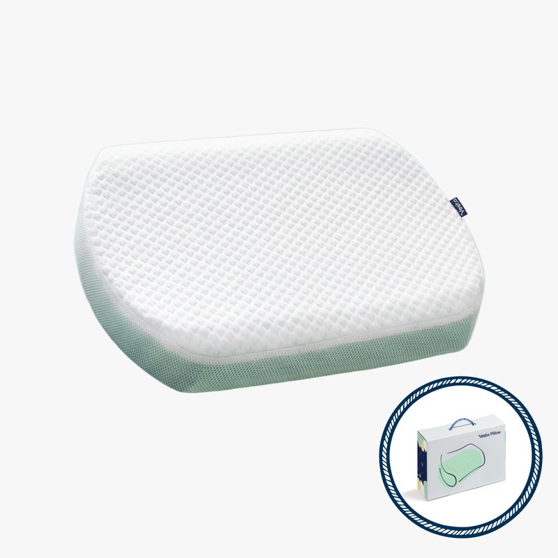 Vesta MintZen Silicone Foam Pillow Wave Shape for Shoulder Neck Support Ideal for Back Stomach and Combo Sleepers Washable Cooling Cover Medium Profile 335 Height - Image 2