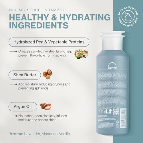Neuma Neu Moisturizing Shampoo 85 FL OZ Hydrating Shampoo With Shea Butter Argan Oil Vegan ColorSafe Formula For All Hair Type To Reduce Dryness Frizz - Image 3