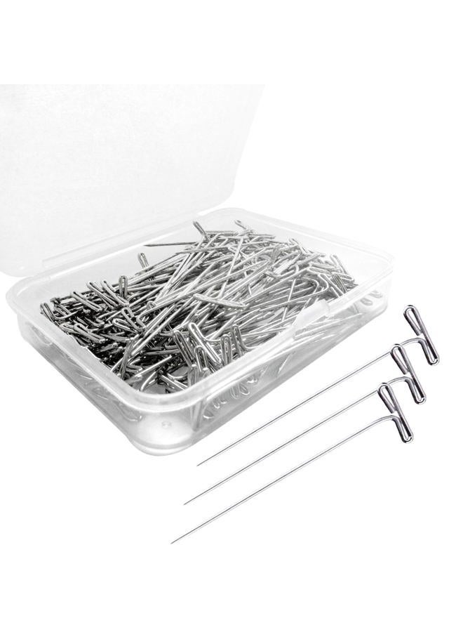 Sunenlyst T Pins, 100Pack 1.5 inch Wig Pin, Stainless Steel T-pins for Blocking Knitting, Wig Pins for Foam Head, Blocking Crochet, Straight Pins for Sewing, Craft, Quilting, Office, Decoration by Sunenlyst - Image 1