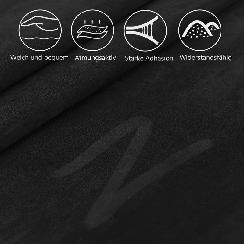 HKC Self-Adhesive Microfibre Fabric, Black, 42 x 150 cm, Self-Adhesive Faux Suede Film, Elastic Fabric for Cockpit, Upholstery, Jewellery Drawer - Image 2