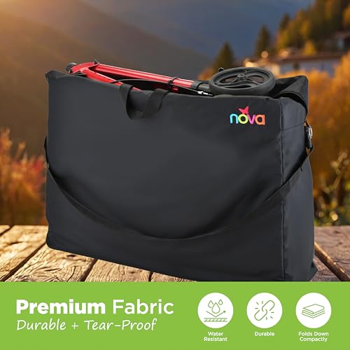 NOVA Medical Products Extra-Large Carry & Travel Bag for Rollator Walkers & Transport Chairs, Black, 1 Count - Image 2