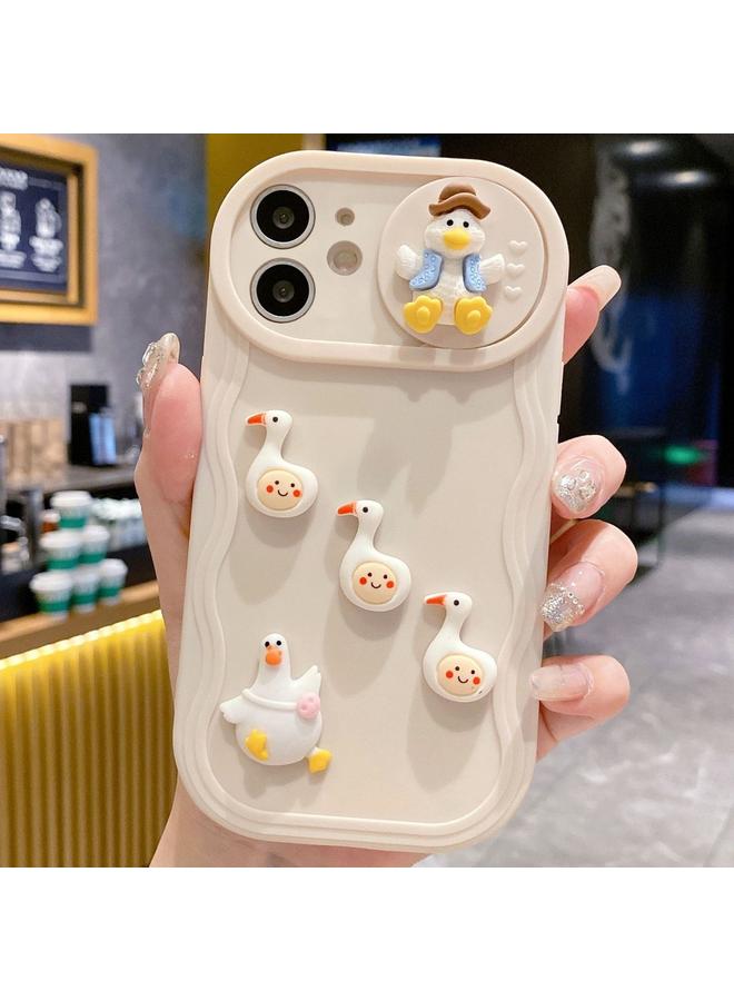 اس-توب جراب لهاتف iPhone 11 بتصميم بطة إبداعي ثلاثي الأبعاد مع نافذة منزلقة وغطاء كامل للهاتف - Image 1