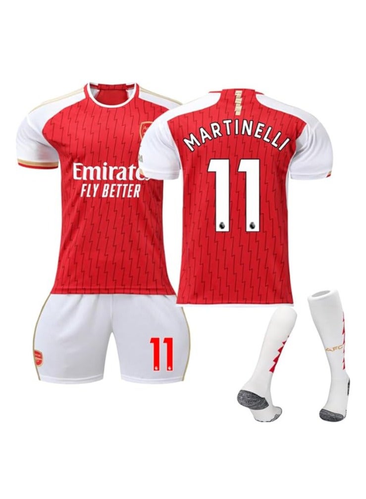 general 2023-24 Season Arsenal Home Football Jersey MARTINELLI #11 Football Jersey/Shorts Socks Gift Set Kids Size & Adult Size, Gift for Fan Friends - Image 1