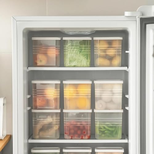 RIOMAX Fridge Storage Boxes Fridge Organizer Space-saving Refrigerator Side Door Container with Lid for Vegetables, Fruits Space Saving Lid Storage Container (900 ML, Pack of 6) - Image 3