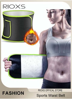 RIOXS Women's Sweat Sports Waist Belt Weight Loss Trainer Slimming Shaping Belt Yoga Body Shaper Girdle With Pocket For Phone  - Image 2