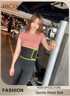 RIOXS Women's Sweat Sports Waist Belt Weight Loss Trainer Slimming Shaping Belt Yoga Body Shaper Girdle With Pocket For Phone  - Image 5