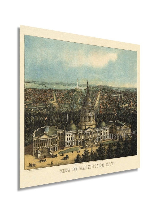 HISTORIX Vintage 1871 Washington DC Map Art - 18x24 Inch Vintage Washington DC Print - Historic United States Capitol Building Washington DC Wall Art - Old Map Washington DC Poster - Image 1