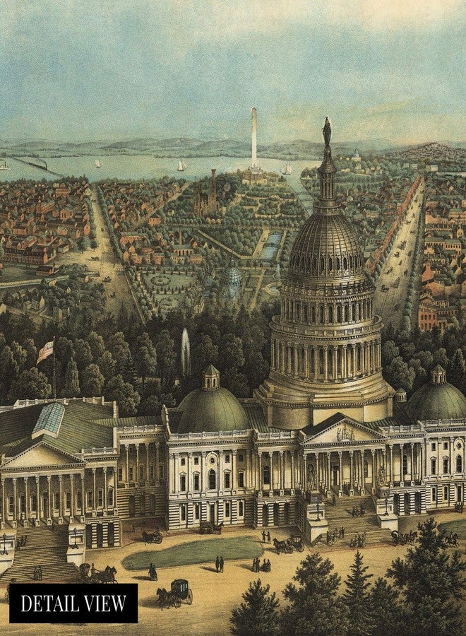 HISTORIX Vintage 1871 Washington DC Map Art - 18x24 Inch Vintage Washington DC Print - Historic United States Capitol Building Washington DC Wall Art - Old Map Washington DC Poster - Image 2