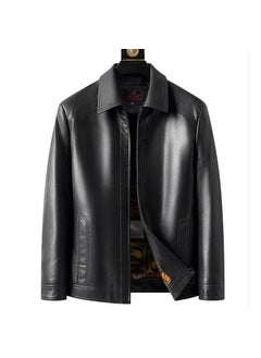 Generic Autumn Winter Mens Genuine Leather JacketFlat leather [black] Thin Flat leather [black] Thin 