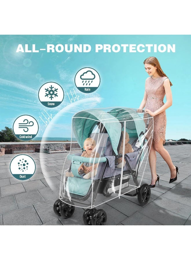 PAHTTO Double Stroller Rain Cover - Image 2