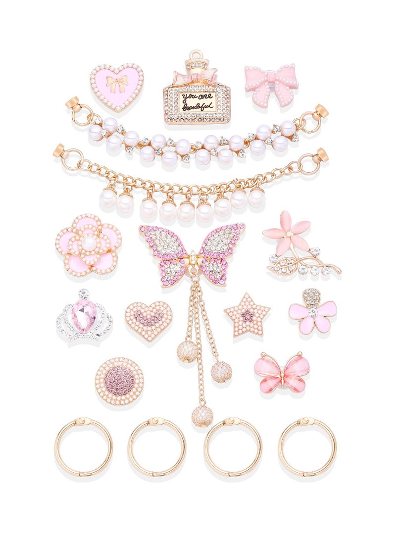 Excefore 18 Pack  Bling Shoe Charms, Rhinestones Accessories Charms, Flower Pearl Charm Accessories, Suitable for Adult, Party Favors Birthday Gifts - Image 1