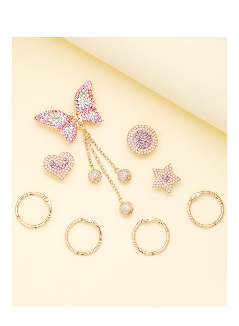 Excefore 18 Pack  Bling Shoe Charms, Rhinestones Accessories Charms, Flower Pearl Charm Accessories, Suitable for Adult, Party Favors Birthday Gifts - Image 4