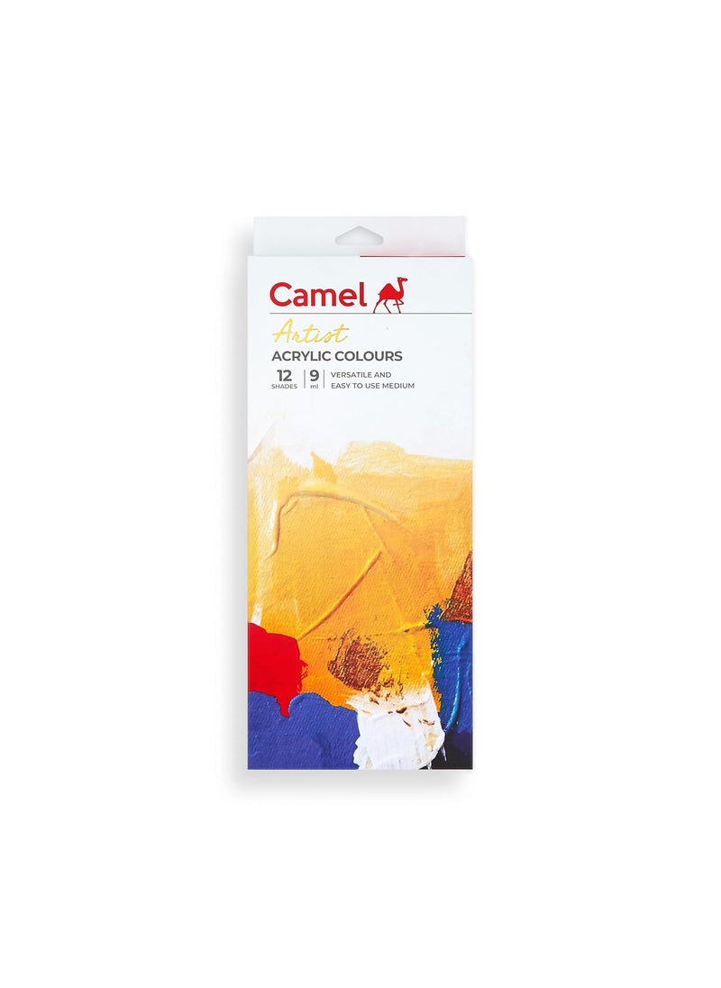 camel Camel Artist Acrylic Color Box 9Ml Tubes,12 Shades,Multicolor  - Image 1