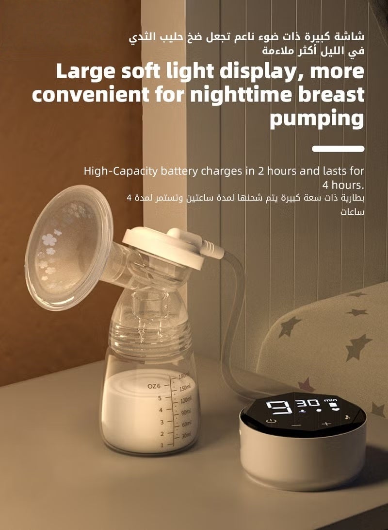 HOOKOR Double Electric Breast Pump with 20 Breastmilk Storage Bags and 2 Milk Extractors, Low Noise & Painless, LED Display, 3 Modes & 9 Levels - Image 5