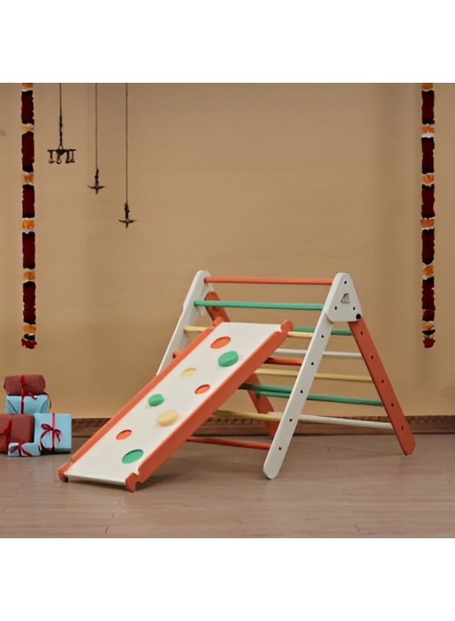 Ariro Pikler Triangle children's Playhouse Toy, Wooden, Easy Assembly, Small Size Play Tent for Toddlers, Foldable and Easy Assembly Festive colored - Image 1