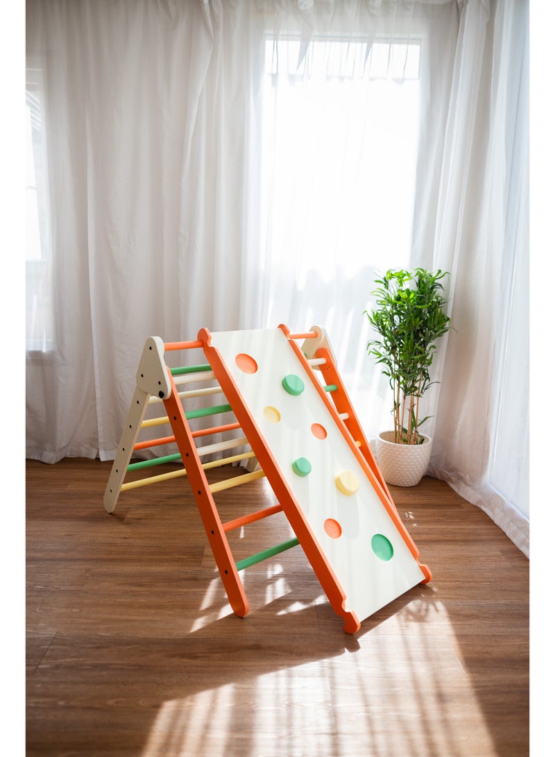 Ariro Pikler Triangle children's Playhouse Toy, Wooden, Easy Assembly, Small Size Play Tent for Toddlers, Foldable and Easy Assembly Festive colored - Image 2