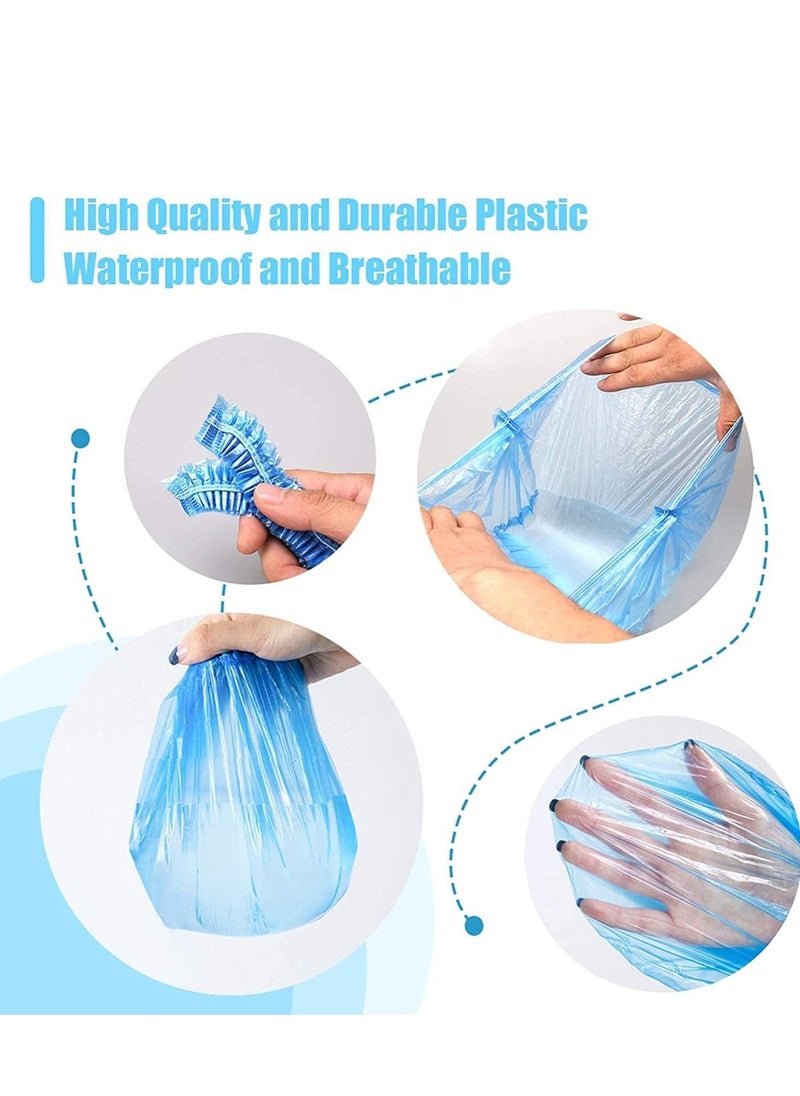 NIBEMINENT 100PCS Disposable Shower Caps, Individually Wrapped Larger and Thicker Waterproof Plastic Hair Caps for Women, Spa, Home Use, Hotel Salon, Portable Travel - Transparent  - Image 4