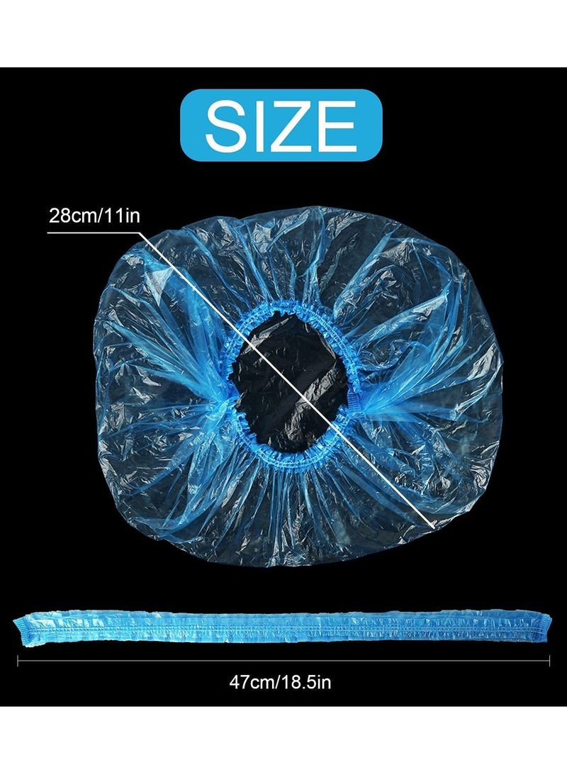 NIBEMINENT 100PCS Disposable Shower Caps, Individually Wrapped Larger and Thicker Waterproof Plastic Hair Caps for Women, Spa, Home Use, Hotel Salon, Portable Travel - Transparent  - Image 5