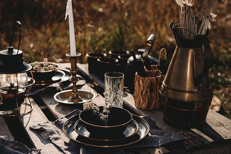 Barebones Enamel Bowl Set  Dish Set of 2 Bowls  Enamelware Set for Camping and Everyday Use Charcoal - Image 4