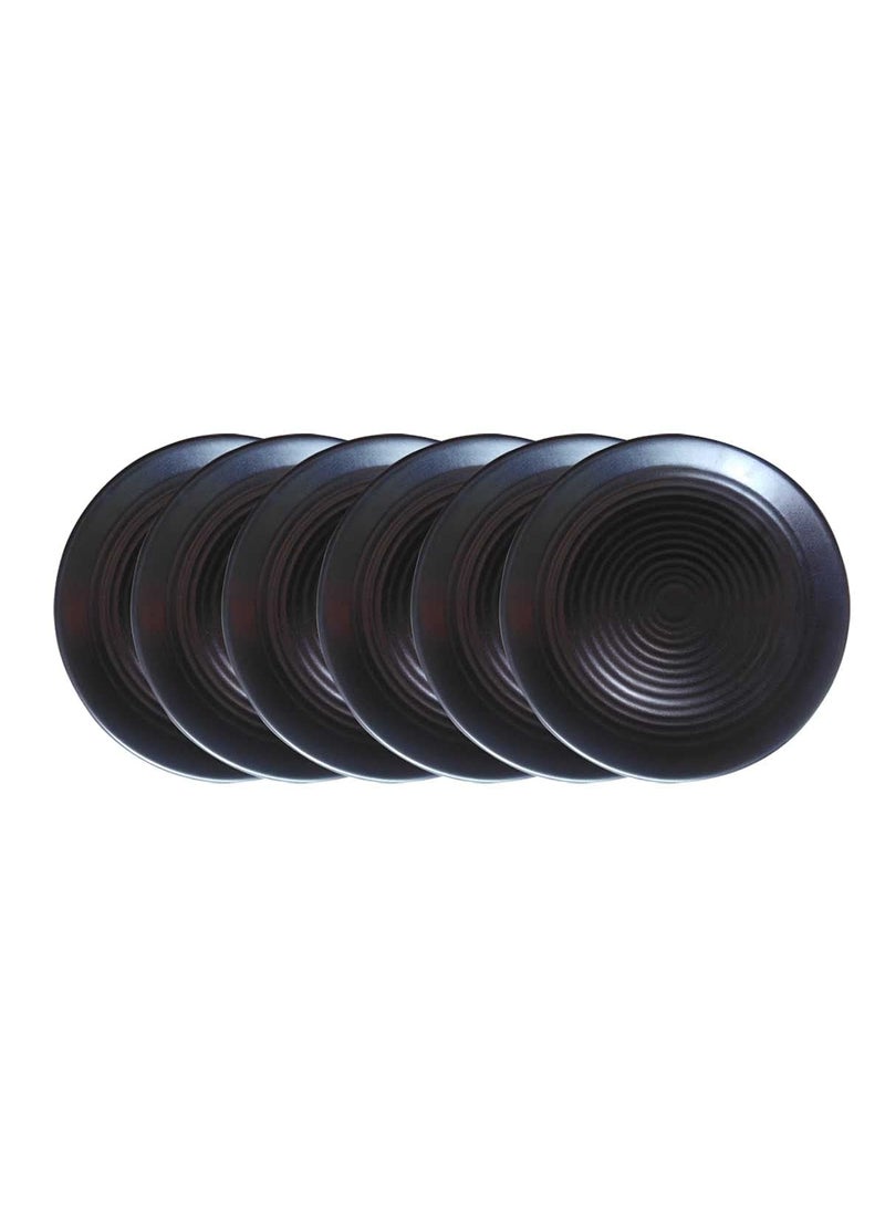Everbuy - Everbuy® Spiral Black Quarter Dinner Plates Melamine Chapati Plates Set of 12 pcs (Quarter 8 Inch) - Image 1